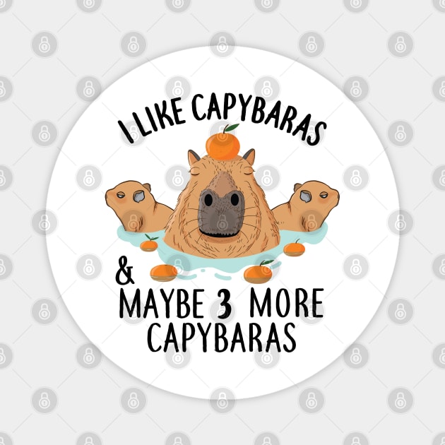 I like Capybaras and maybe 3 people Funny Baby Capybara Magnet by alltheprints